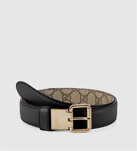 camo gucci belt|GG Supreme / Black Leather Reversible Belt.